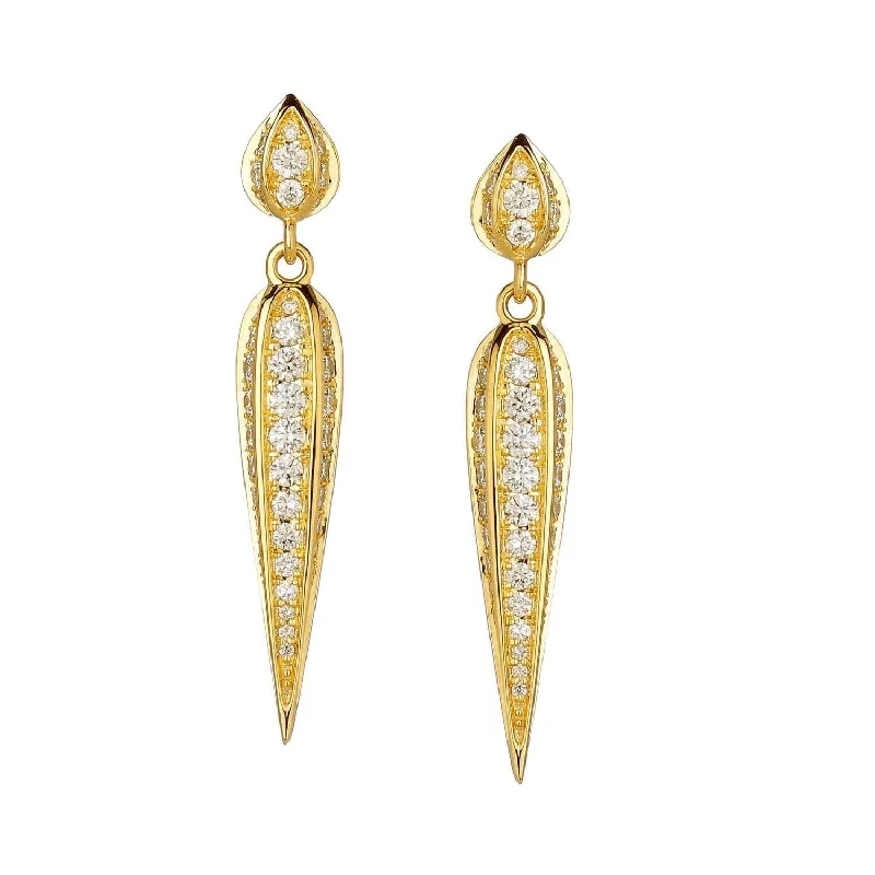 Best hoop earrings with sparkling cubic zirconia for a brilliant, budget-friendly effect-Diamond Leaf Earrings