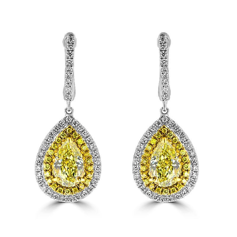 Hoop earrings with twisted metal designs for a dynamic and modern style-18KT GOLD 2.11 CTW & 0.66 CTW DIAMOND EARRINGS