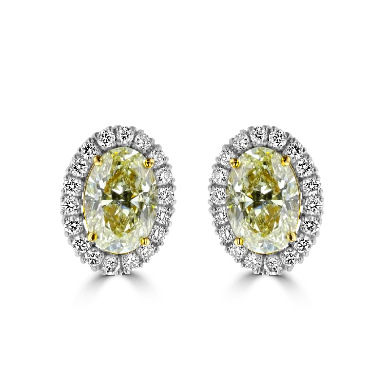 Best hoop earrings with Swarovski crystals for added sparkle and luxury-18KT WHITE GOLD 3.24 CTW & 0.62 CTW DIAMOND EARRINGS