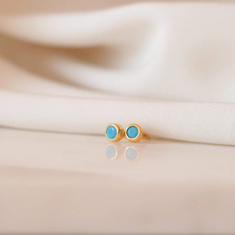 Hoop earrings with leather accents for a sleek and bold combination-Ariel Turquoise Studs