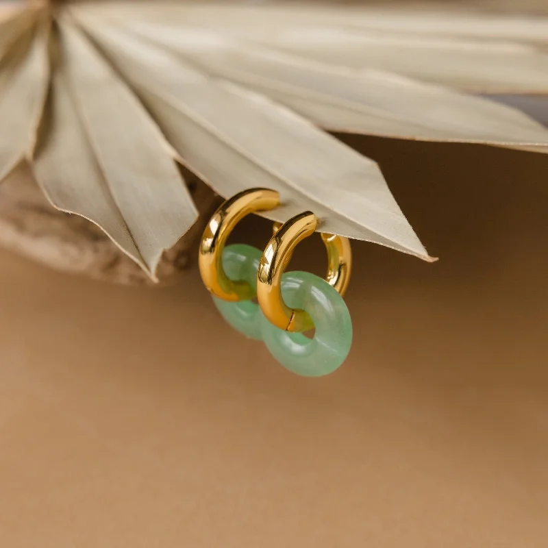 Hoop earrings with luxe velvet finishes for a rich and luxurious touch-Clara Jade Duo Hoops