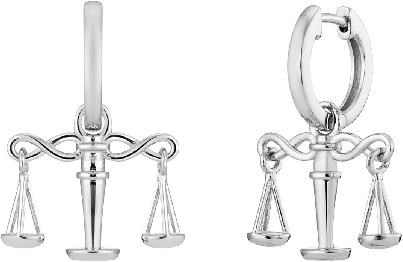 Best hoop earrings with custom engravings for a personalized and meaningful gift-Dangling Justice Scale Libra Earrings