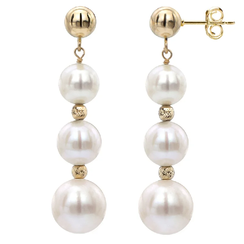 Best hoop earrings with minimal embellishments for a sleek and modern look-DaVonna White Freshwater Graduated Pearl and Beads Dangle Earring