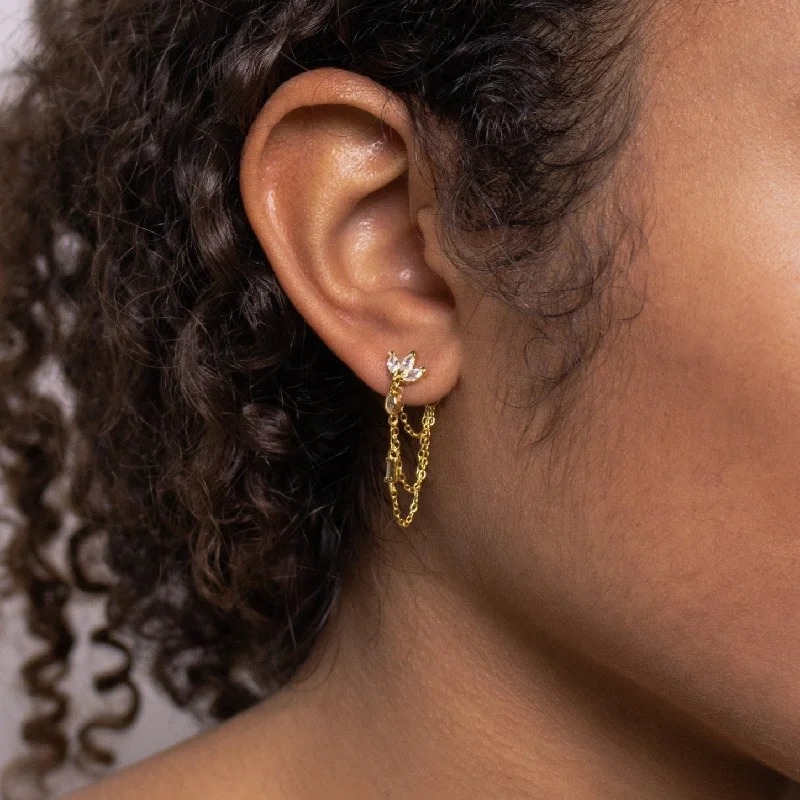 Hoop earrings with oversized designs for a bold, fashion-forward statement-Genesis Chain Earrings