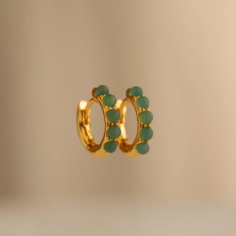 Hoop earrings with polished metal for a shiny and high-quality finish-Jade Huggies