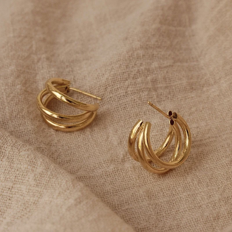 Best hoop earrings with angel wing accents for a spiritual and meaningful design-Jenna Triple Hoops