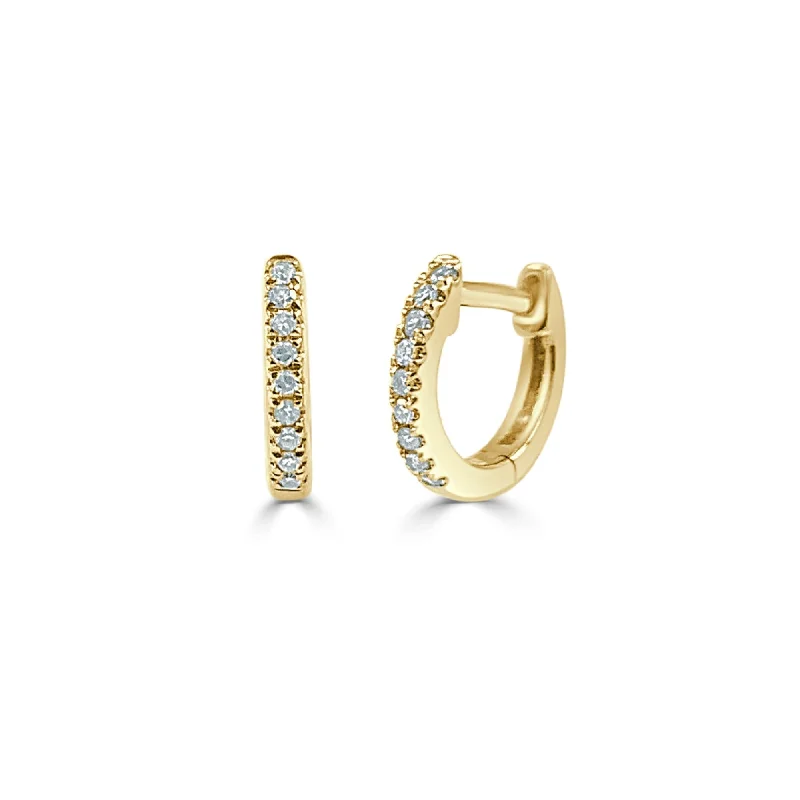 Hoop earrings with floral motifs for a feminine and nature-inspired look-Joelle 14K Gold Diamond Tiny Hoop Earrings 7MM Earring's