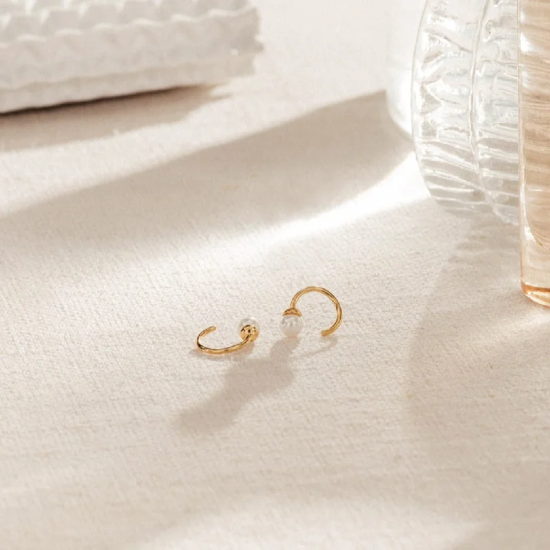 Best hoop earrings with asymmetrical designs for a fashion-forward, avant-garde look-Lila Pearl Huggies