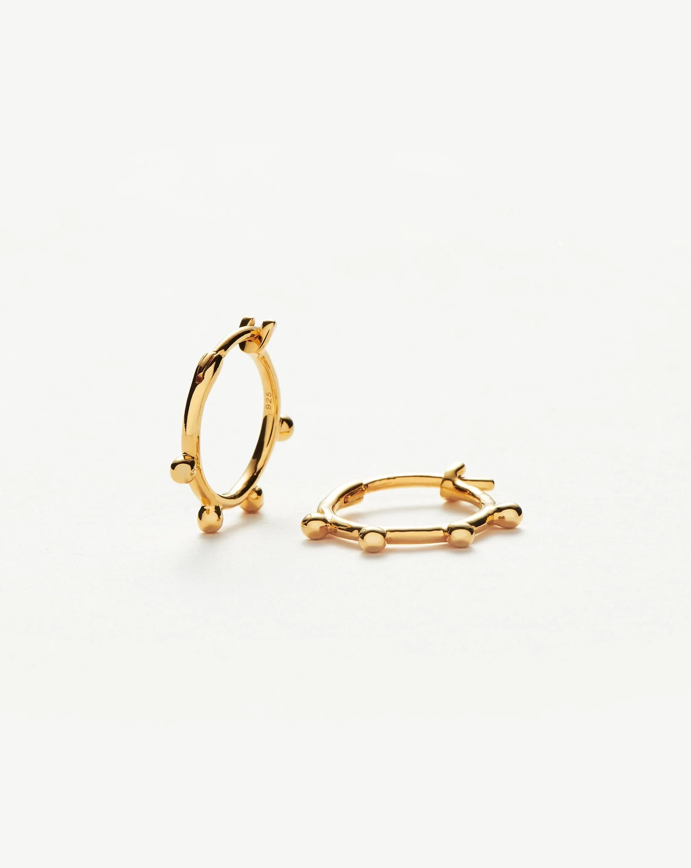 Best hoop earrings with snake chain details for a sleek and modern touch-Lucy Williams Orb Mini Hoop Earrings | 18ct Gold Vermeil