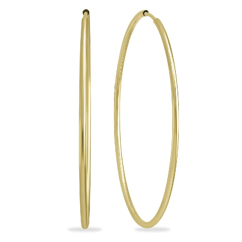 Hoop earrings with spiral designs for a dynamic and fluid look-Marquee Jewels 1 3/4 Inch Endless 14K Yellow Gold Filled Hoop Earrings