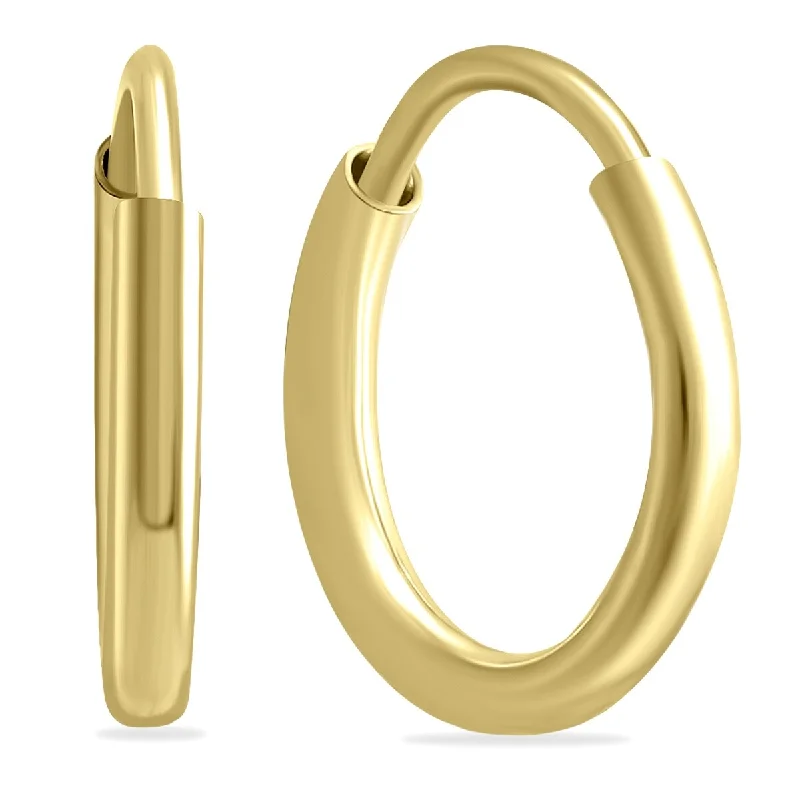 Best hoop earrings with lever-back closures for secure and easy wear-Marquee Jewels 10mm Endless 14K Yellow Gold Filled Thin Huggie Hoop Earrings