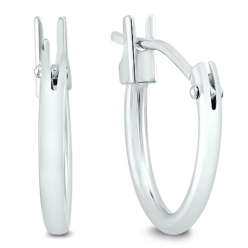 Best hoop earrings with braided leather for a rustic, stylish finish-Marquee Jewels 14K White Gold 10MM Hoop Earrings (1.5MM Gage)