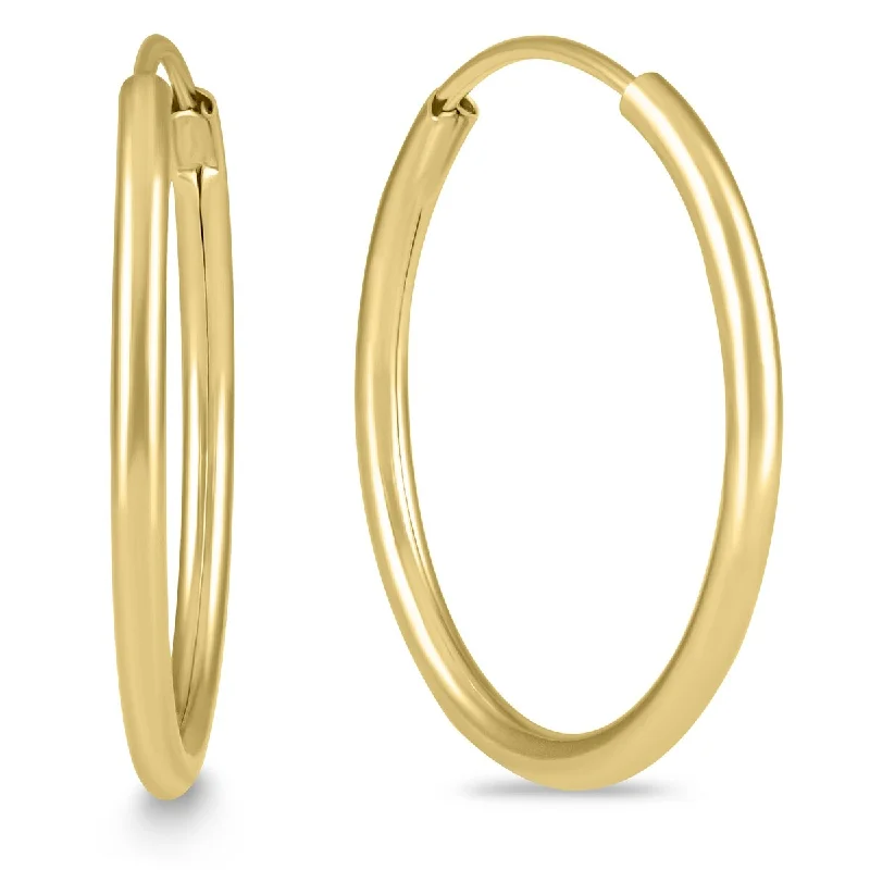 Best hoop earrings with hammered gold for a rustic yet elegant look-Marquee Jewels 3/4 Inch Endless 14K Yellow Gold Filled Hoop Earrings (20mm Diameter)