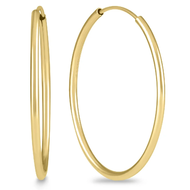 Best hoop earrings with snake chain details for a sleek and modern touch-Marquee Jewels 30mm Endless 14K Yellow Gold Filled Hoop Earrings