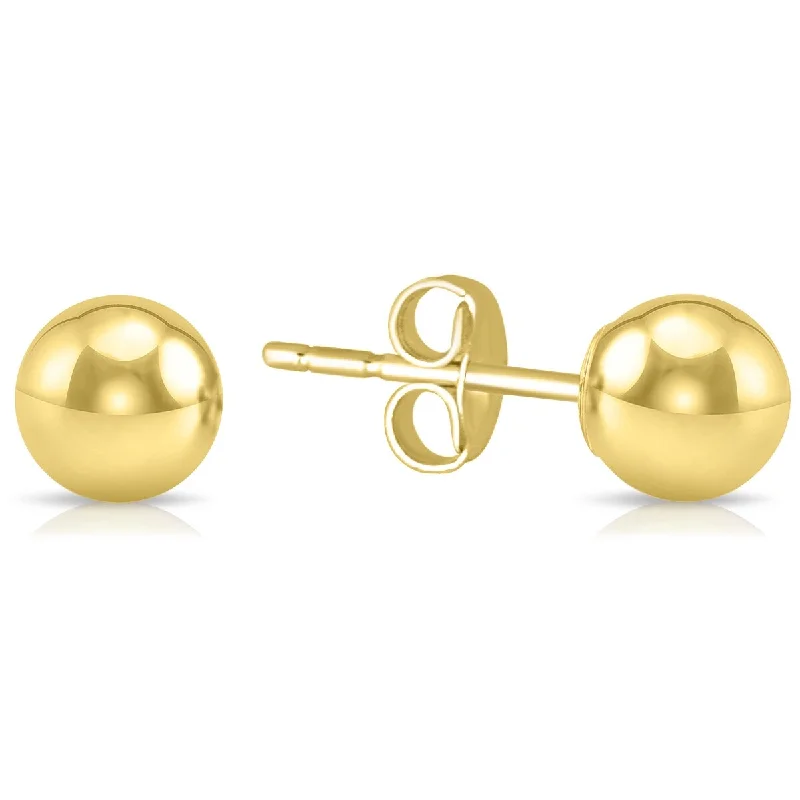 Best hoop earrings with asymmetrical designs for a fashion-forward, avant-garde look-Marquee Jewels 4MM 14K Yellow Gold Filled Round Ball Earrings