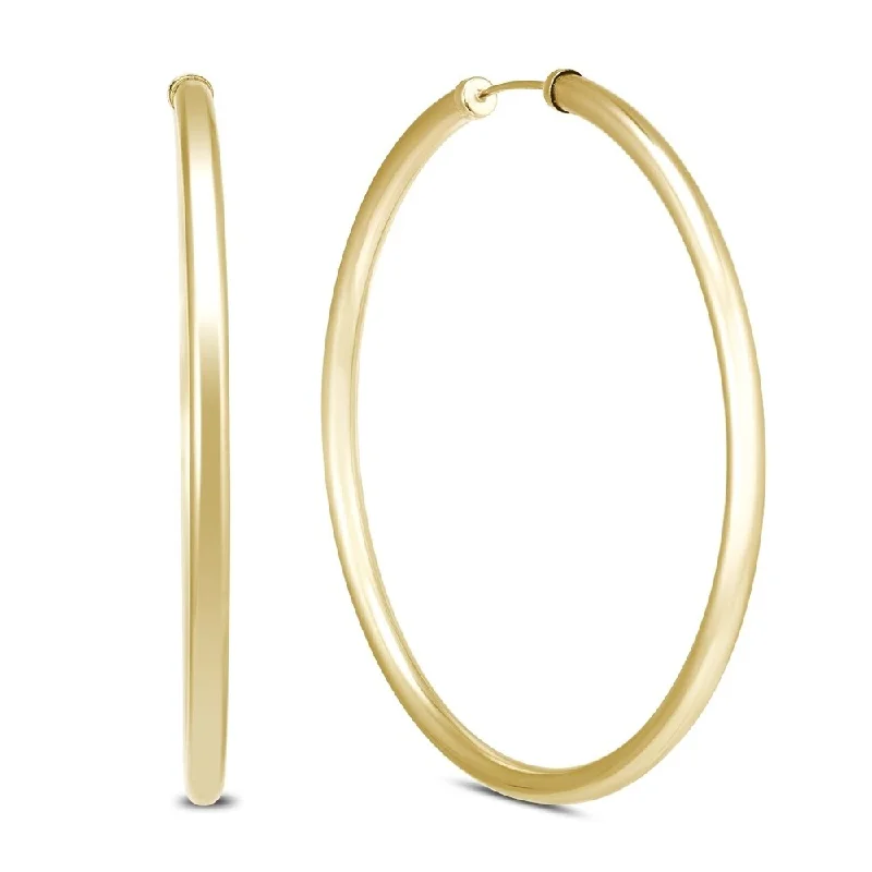 Hoop earrings with pearl accents for a chic and classic style-Marquee Jewels 50MM 14K Yellow Gold Filled Endless Hoop Earrings (3mm Gauge)