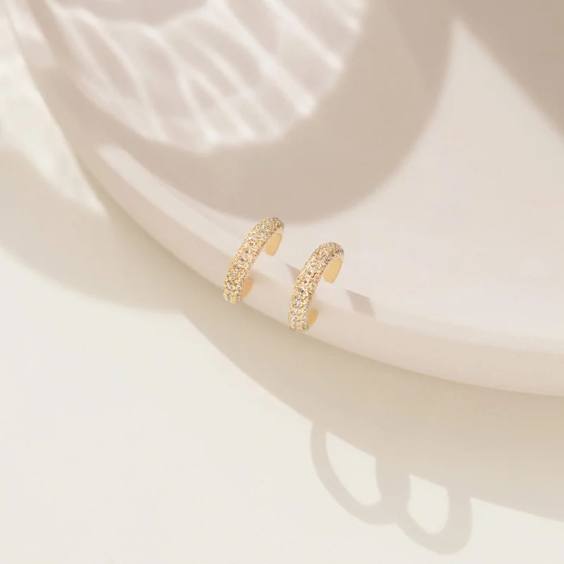 Best hoop earrings with vintage coins for a retro, antique-inspired style-Mia Pave Cuffs