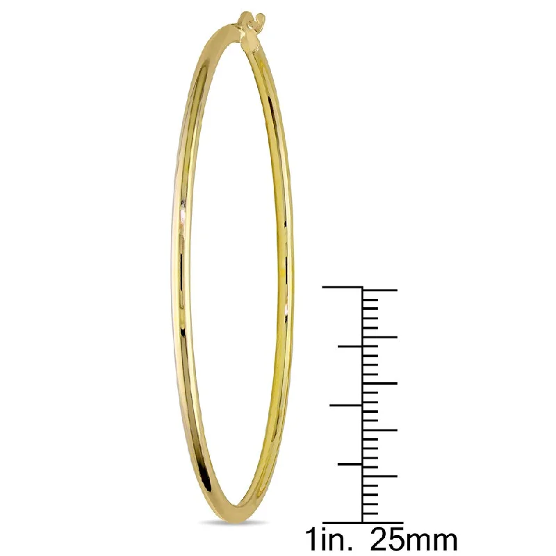 Best hoop earrings with detachable studs for a versatile and adjustable accessory-Miadora 10k Yellow Gold Italian 55mm Hoop Earrings