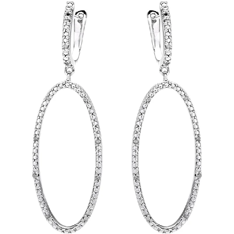 Best hoop earrings with delicate chain details for a trendy and stylish design-Miadora Sterling Silver 1/10ct TDW Diamond Dangle Earrings