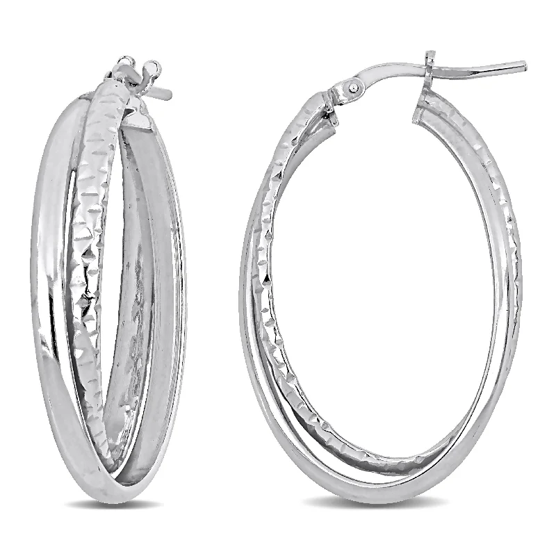 Best hoop earrings with hammered gold for a rustic yet elegant look-Miadora Sterling Silver Hoop Earrings