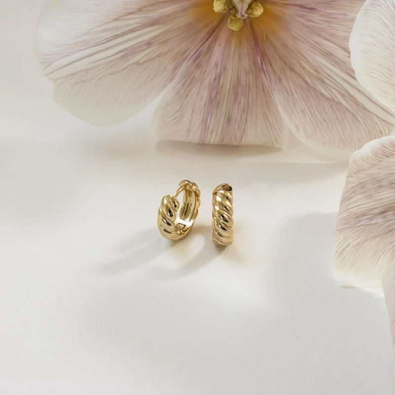 Hoop earrings with floral motifs for a feminine and nature-inspired look-Morgan Croissant Hoops