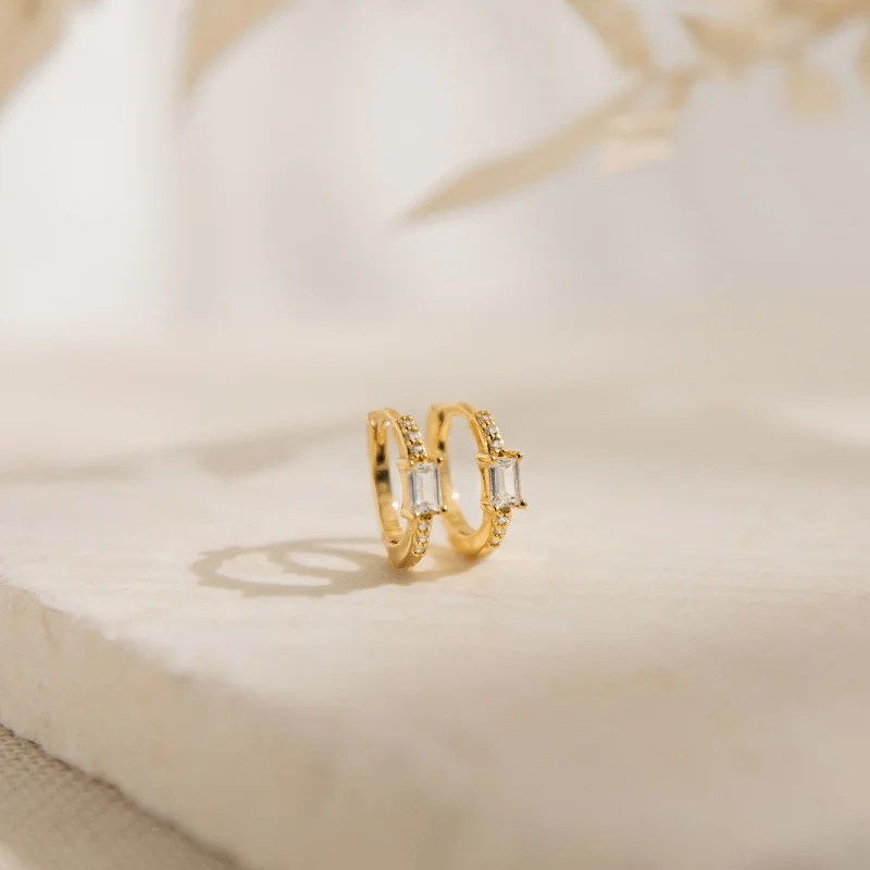 Best hoop earrings with vintage-style detailing for a nostalgic and timeless look-Natalie Pave Huggies