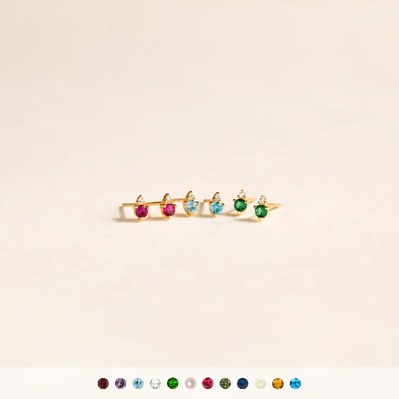 Best hoop earrings with enamel details for a colorful and modern look-Raindrop Birthstone Studs