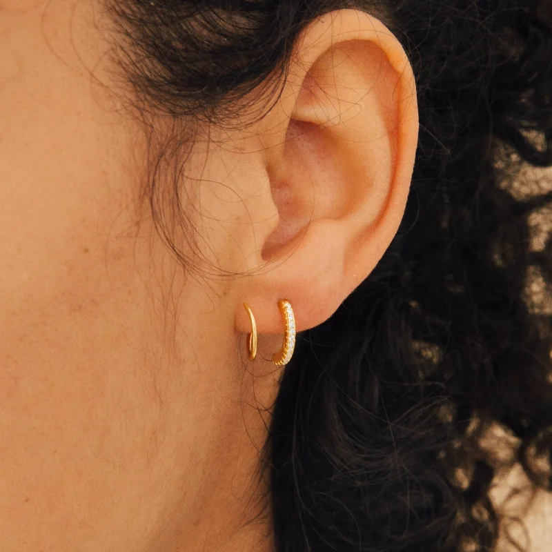 Best hoop earrings with gold-plated finishes for an affordable luxury vibe-River Pave Wire Huggies