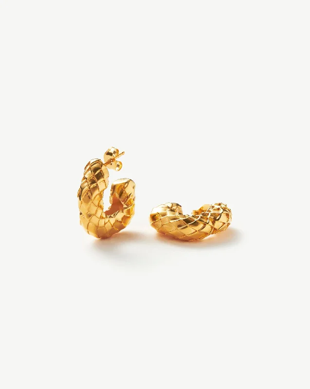 Hoop earrings with textured gold for a refined and sophisticated aesthetic-Serpent Chubby Hoop Earrings