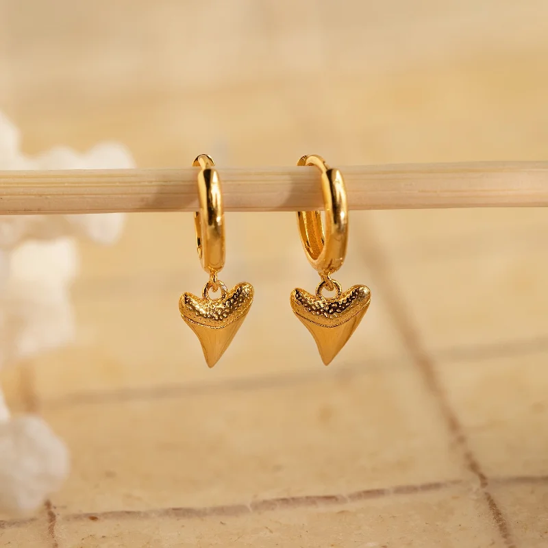 Best hoop earrings with multi-colored gemstones for a vibrant and lively touch-Shark Tooth Huggies