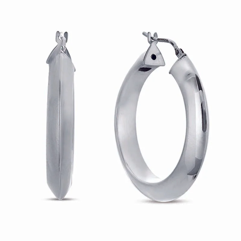 Large hoop earrings for a bold and statement-making fashion accessory-STERLING SILVER HOOP EARRINGS