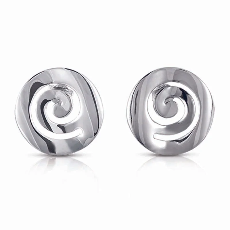 Best hoop earrings with sparkling cubic zirconia for a brilliant, budget-friendly effect-STERLING SILVER SWIRL EARRINGS