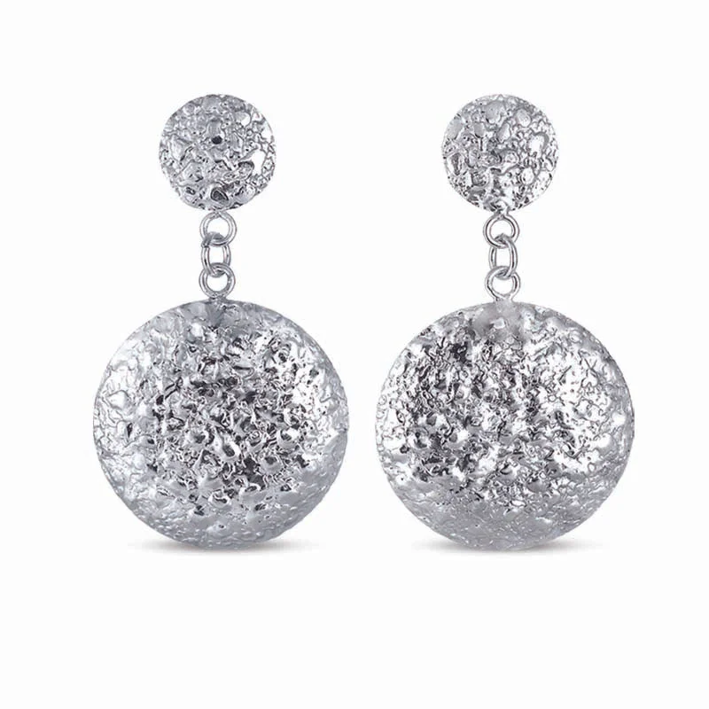 Hoop earrings with intricate designs for a unique and artistic appearance-STERLING SILVER HAMMERED DANGLE EARRINGS