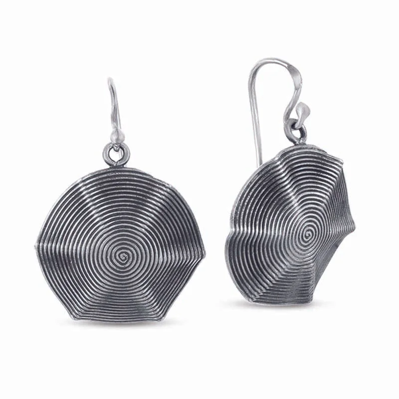 Lightweight hoop earrings for comfortable and all-day wear-STERLING SILVER OXIDIZED DANGLE EARRINGS