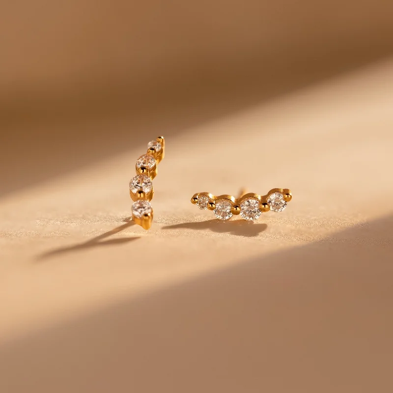 Best hoop earrings with Swarovski crystals for added sparkle and luxury-Tiny Diamond Climbers