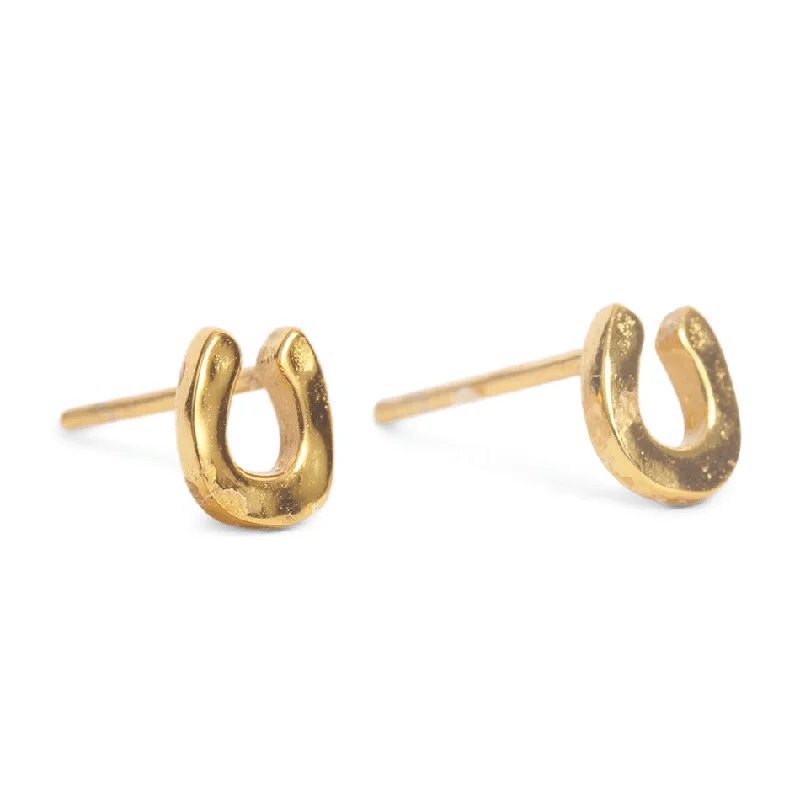 Best hoop earrings with lever-back closures for secure and easy wear-Lucky Horseshoe Studs, Thailand