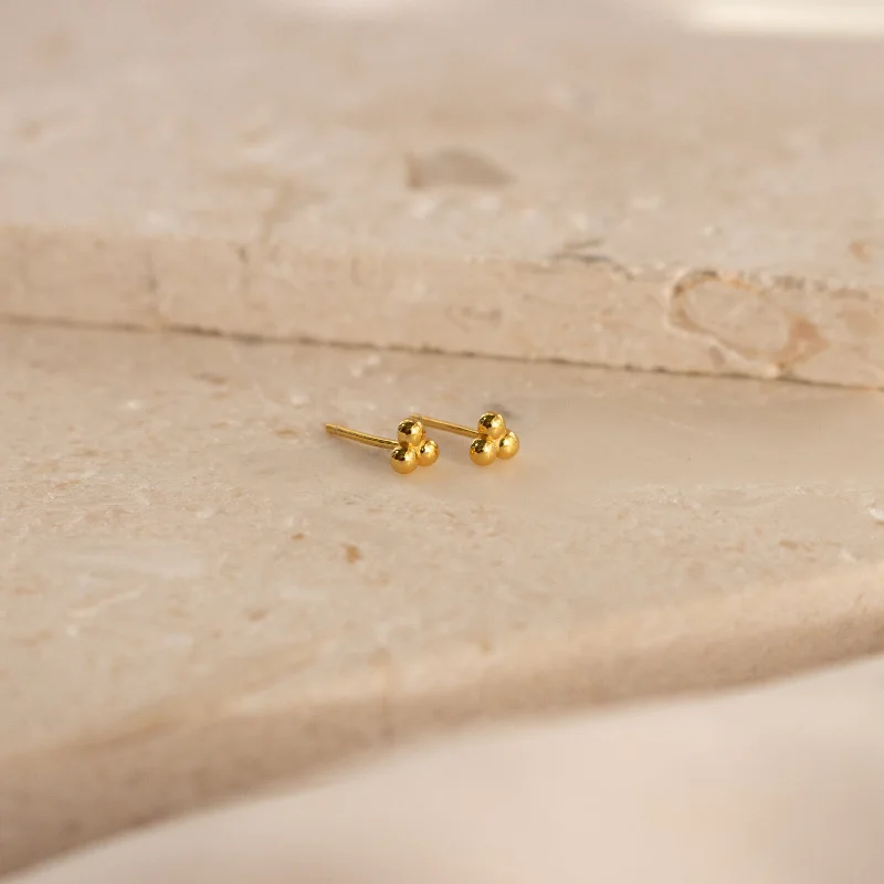 Best hoop earrings with smooth ceramic finishes for a polished, clean style-Trio Sphere Studs