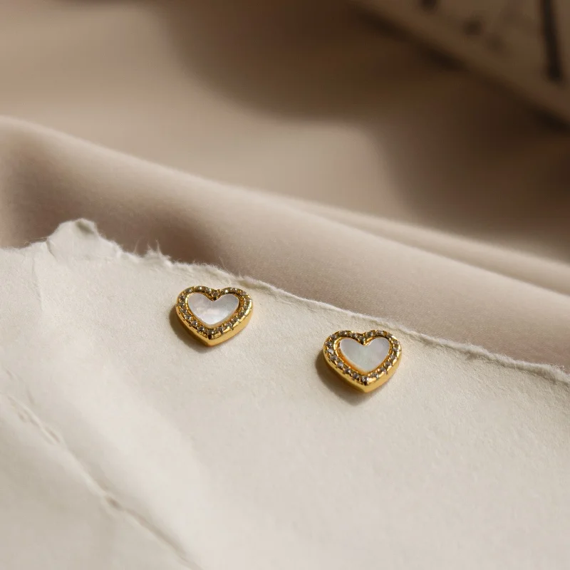 Hoop earrings with snake print designs for an edgy, wild appearance-Valentina Pearl Studs