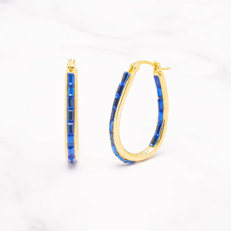 Hoop earrings with oversized pearl accents for a statement-making look-Victoria Townsend Inside Out Turquoise Crystal Hoop Earring