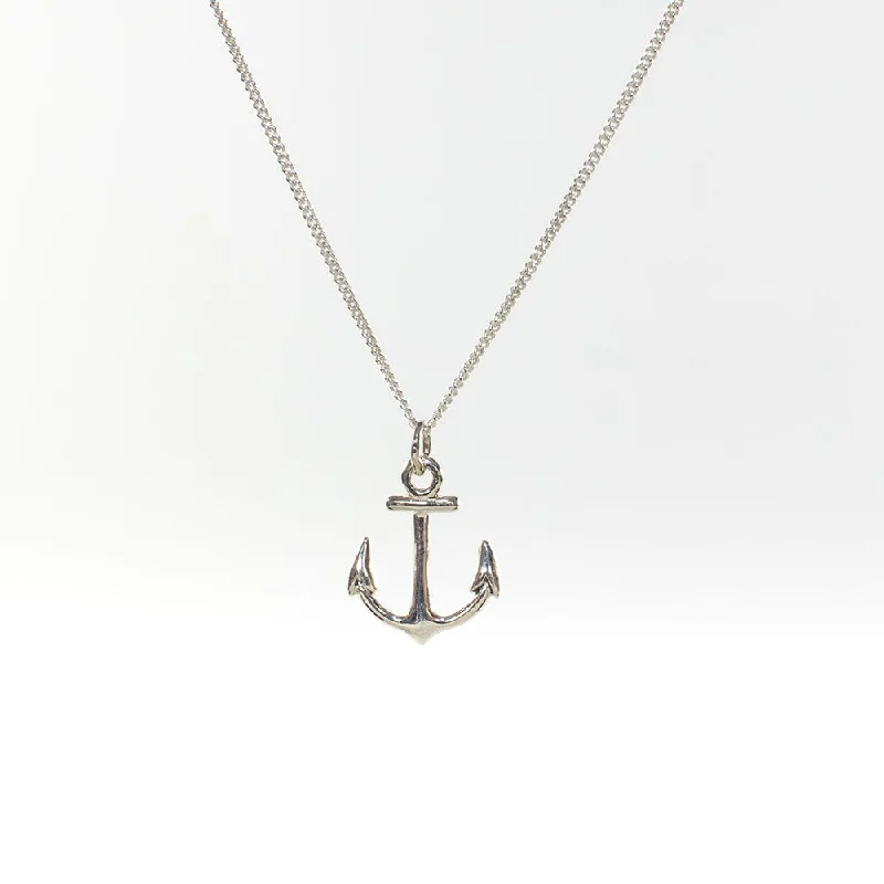 Trendy necklaces and pendants with geometric shapes for a modern aesthetic-Silver Havana Anchor Necklace