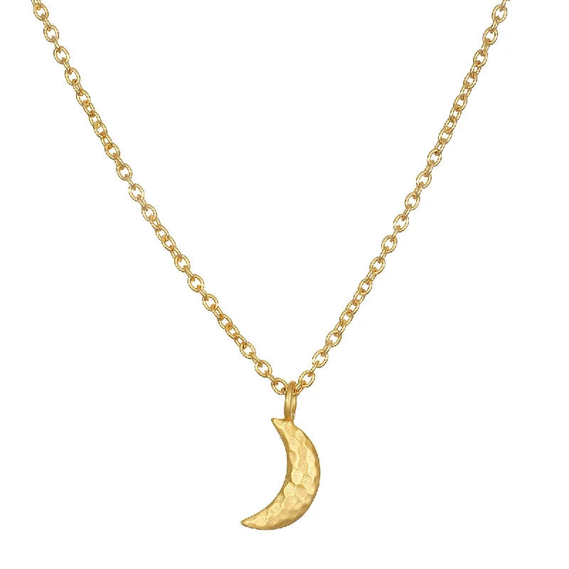 Unique necklaces and pendants with custom birthstone arrangements for personalization-Bestow Light Crescent Moon Necklace