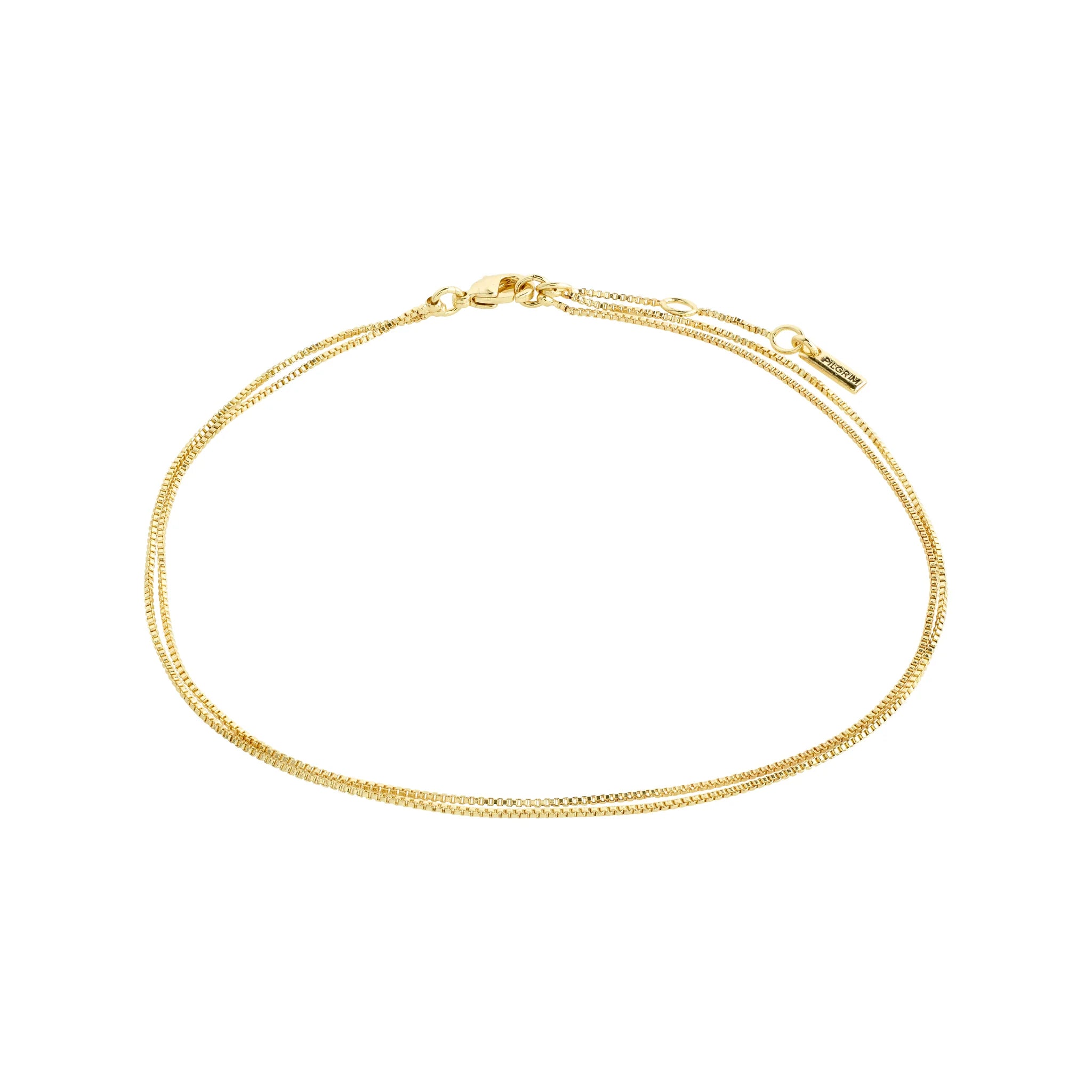 Unique necklaces and pendants with artistic shapes for a creative, one-of-a-kind design-Care Gold Plated Double Ankle Chain