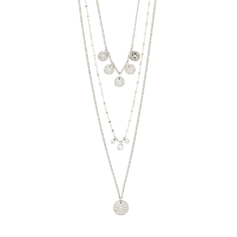 Beautiful necklaces and pendants with diamond halo settings for extra brilliance-Carol Silver Plated Necklace