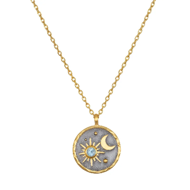 Best necklaces and pendants with personalized coordinates for a special keepsake-Celestial Birthstone Necklace - March