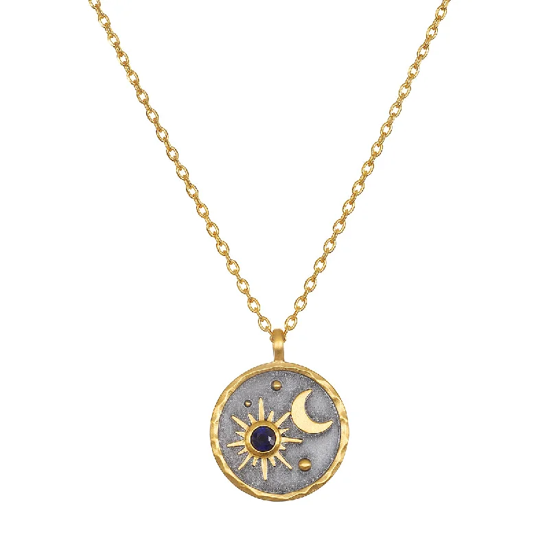 Beautiful necklaces and pendants with moon and star charms for a dreamy effect-Celestial Birthstone Necklace - September