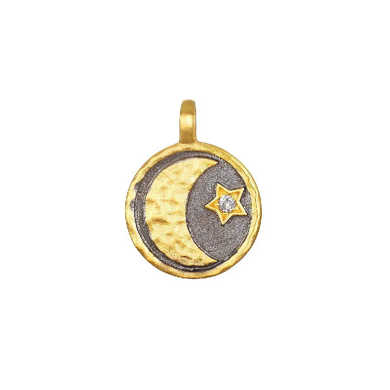 Elegant necklaces and pendants with infinity symbols for timeless designs-Celestial Bodies White Topaz Charm