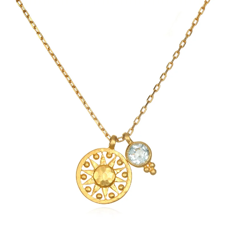 Necklaces and pendants with clear quartz for a pure and radiant look-Radiate Love Sun Necklace