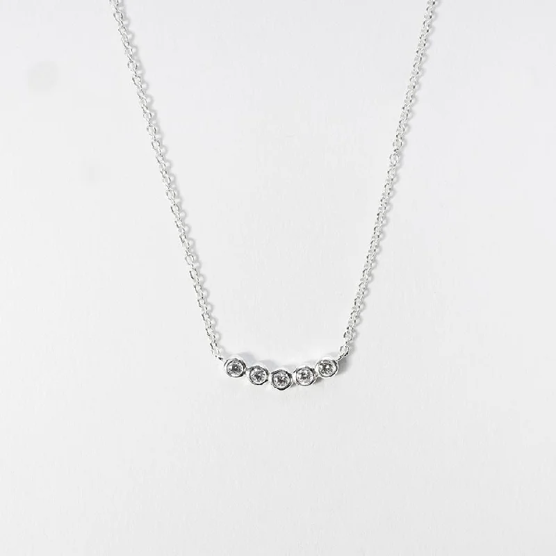 Fashionable necklaces and pendants with birthstones for a personalized gift idea-Silver Crystal Solitaire Necklace