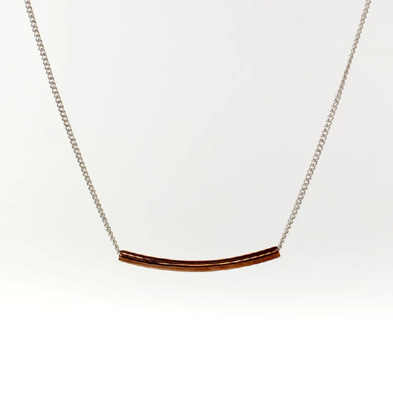 Necklaces and pendants with ocean-inspired designs for a refreshing, beachy feel-Rose Gold Vermeil Curved Kebaikan Necklace