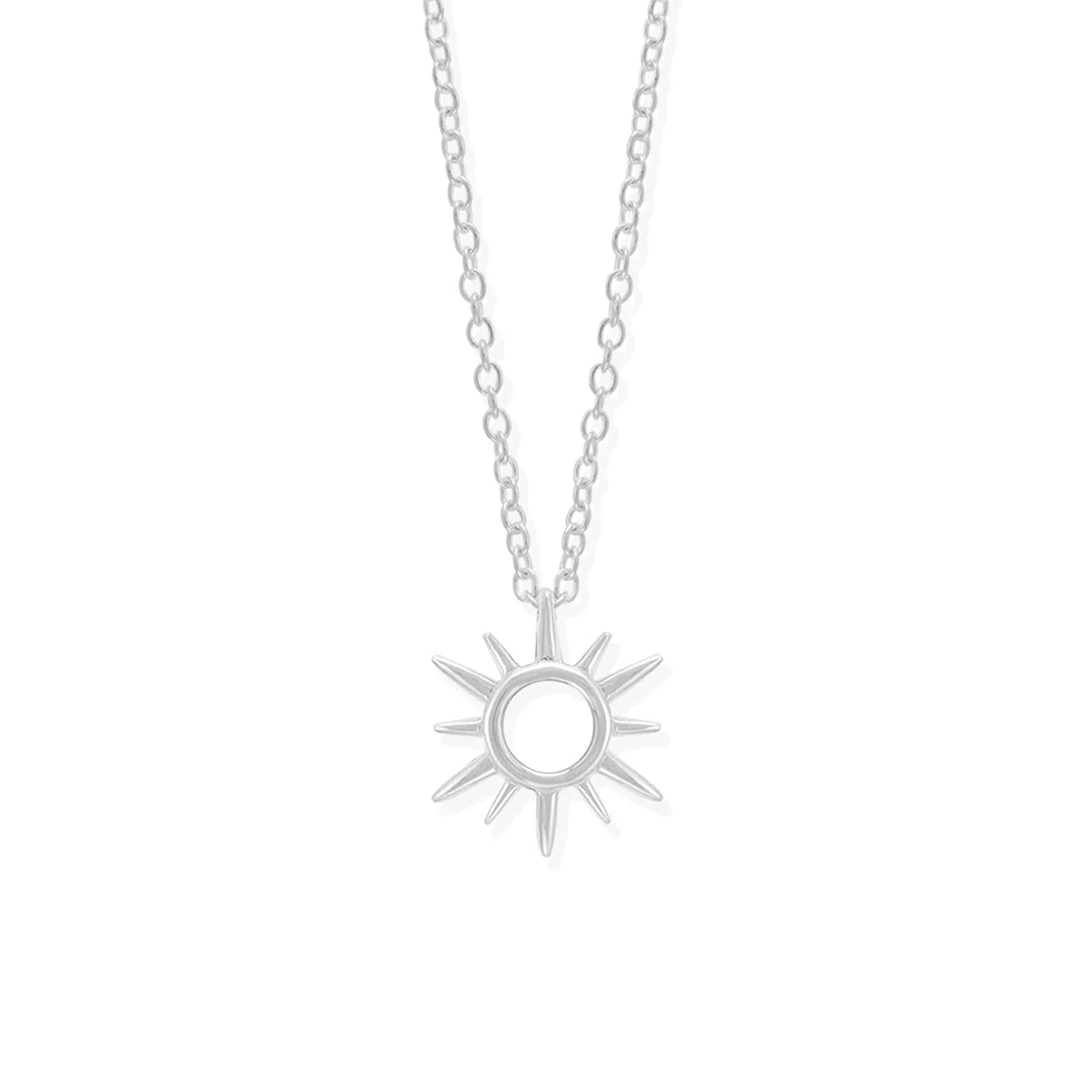 Elegant necklaces and pendants with diamond accents for added sparkle-Cutout Silver Sun Necklace